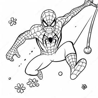 Spider Man Svinger Gjennom Snofnugg Fargeleggingsark 40729-33739