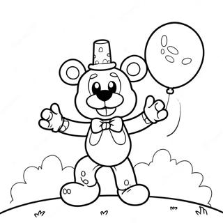 Funtime Freddy Med Ballong Fargeleggingsark 40849-33849