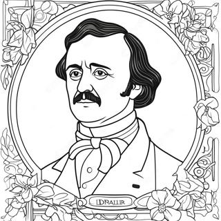 Edgar Allan Poe Fargeleggingsark