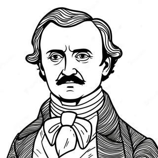 Mysteros Edgar Allan Poe Portrett Fargeleggingsark 40949-33901