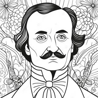 Mysteros Edgar Allan Poe Portrett Fargeleggingsark 40949-33902