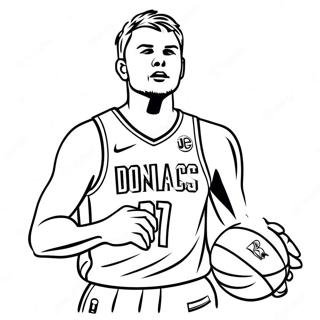 Luka Doncic Dribler Basketball Fargeleggingsark 40969-33940