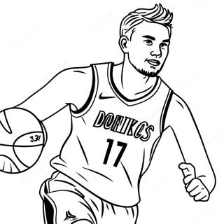 Luka Doncic Dribler Basketball Fargeleggingsark 40969-34038