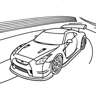 Gtr R35 Racing Pa Banen Fargeleggingsark 41490-34434