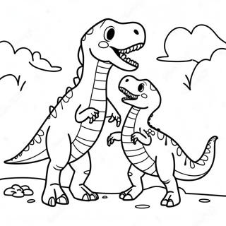 Fargeleggingsark Med Spinosaurus Vs T Rex Episk Kamp 41649-34557