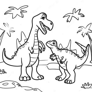 Fargeleggingsark Med Spinosaurus Vs T Rex Episk Kamp 41649-34560