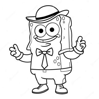 Spongebob I En Kul Gangsterdrakt Fargeleggingsark 42922-35744