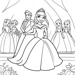 Fortryllende Disney Prinsesse Bryllup Fargeleggingsark 43563-36251