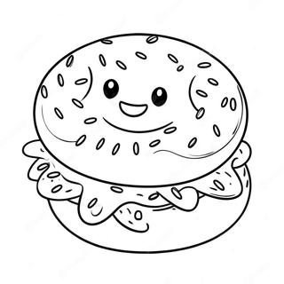 Sot Bagel Med Smilende Ansikt Fargeleggingsark 43583-36266