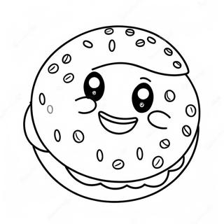 Sot Bagel Med Smilende Ansikt Fargeleggingsark 43583-36267