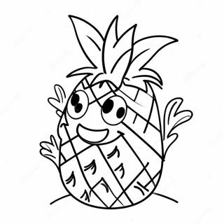 Sot Tegneserie Ananas Fargeleggingsark 4391-3543