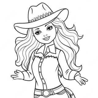 Cowgirl Barbie Fargeleggingsark