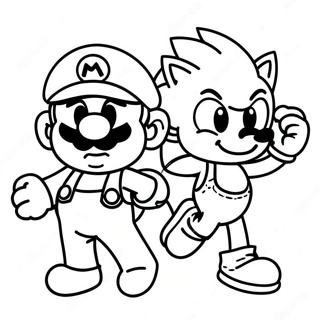 Fargeleggingsark Med Mario Og Sonic 45753-38014