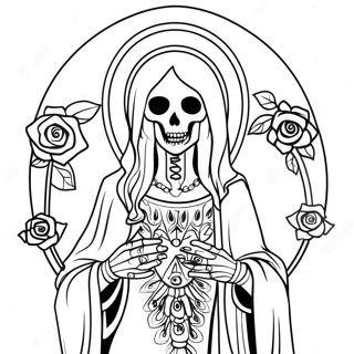 Santa Muerte Fargeleggingsark