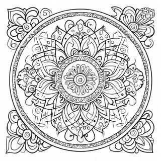 Enkel Islamsk Kunst Mandala Fargeleggingsark 46613-38810