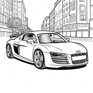 Audi R8 Sportsbil Fargeleggingsark 47263-39324