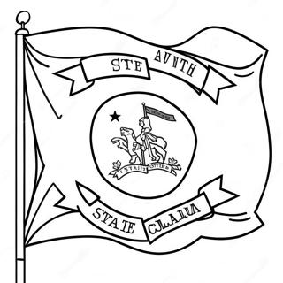 North Carolina Statlig Flagg Fargeleggingsark 47423-39447