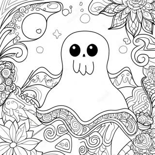 Skummel Halloween Zentangle Spokelse Fargeleggingsark 48115-40002