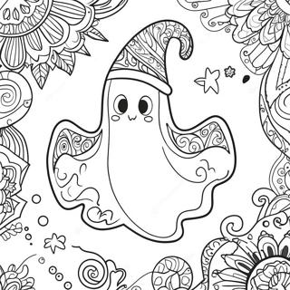 Skummel Halloween Zentangle Spokelse Fargeleggingsark 48115-40003