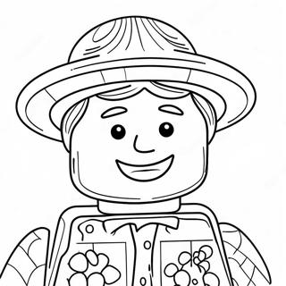 Glad Lego Person Med Hatt Fargeleggingsark 48235-40092