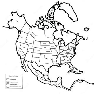 Nord Amerika Kart Fargeleggingsark 48804-40547