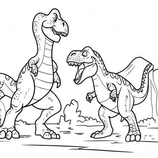 Giganotosaurus Vs T Rex Episk Kamp Fargeleggingsark 48834-40565