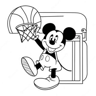 Mickey Mouse Som Dunker En Basketball Fargeleggingsark 49355-40992