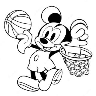 Mickey Mouse Som Dunker En Basketball Fargeleggingsark 49355-41187