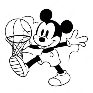 Mickey Mouse Som Dunker En Basketball Fargeleggingsark 49355 41188