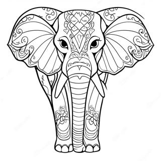 Majestetisk Afrikansk Elefant Fargeleggingsark 49485-41074