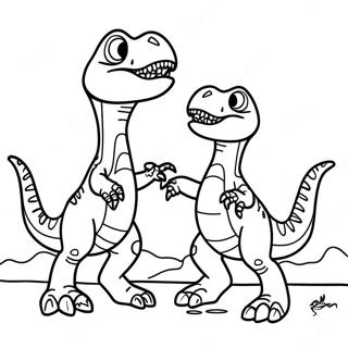 T Rex Vs Velociraptor Kamp Fargeleggingsark 49805-41549