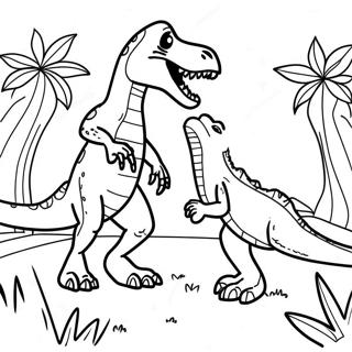 T Rex Vs Velociraptor Kamp Fargeleggingsark 49805-41551