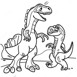 T Rex Vs Velociraptor Kamp Fargeleggingsark 49805-41552