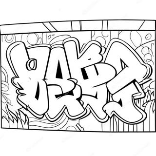 Fargerik Hip Hop Graffiti Vegg Fargeleggingsark 50195-41857