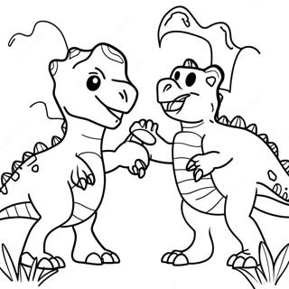 T Rex Vs Triceratops Kamp Fargeleggingsark 50365-41993