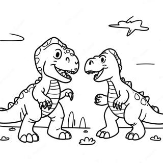 T Rex Vs Triceratops Kamp Fargeleggingsark 50365-41994