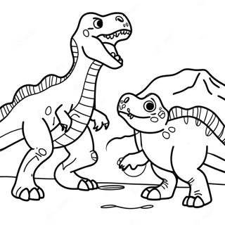 T Rex Vs Triceratops Kamp Fargeleggingsark 50365-41995