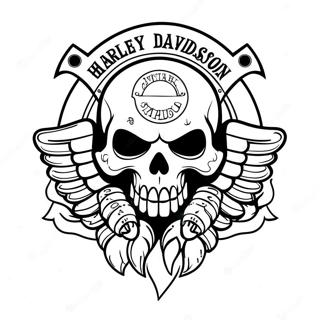 Hodeskalle Harley Davidson Logo Fargeleggingsark 51204-42652