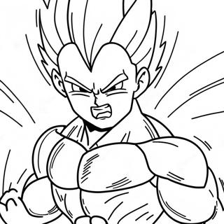 Majin Vegeta Som Lader Opp Fargeleggingsark 52156-43409