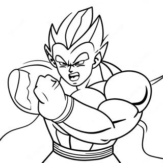 Majin Vegeta Som Lader Opp Fargeleggingsark 52156-43410