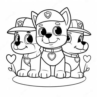 Sote Paw Patrol Valper Med Hjerter Fargeleggingsark 52347-43551