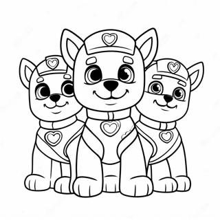 Sote Paw Patrol Valper Med Hjerter Fargeleggingsark 52347-43552