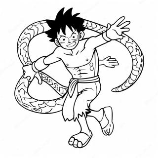 Luffy I Dynamisk Snakeman Posisjon Fargeleggingsark 52627-43773