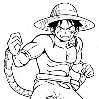 Luffy I Dynamisk Snakeman Posisjon Fargeleggingsark 52627-43774