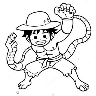 Luffy I Dynamisk Snakeman Posisjon Fargeleggingsark 52627-43775