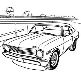 Chevy Nova Racing Scene Fargeleggingsark 52927-43995