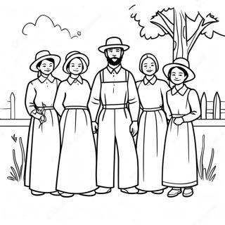 Amish Familie Samling Fargeleggingsark 53489-44437