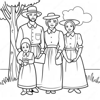 Amish Familie Samling Fargeleggingsark 53489-44438