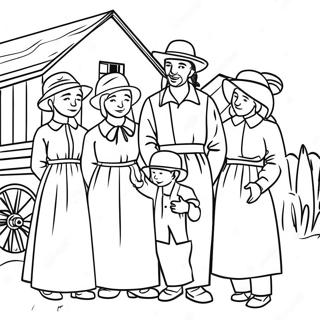 Amish Familie Samling Fargeleggingsark 53489-44589