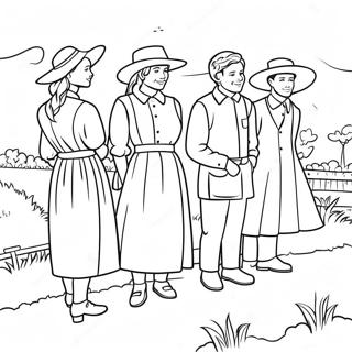 Amish Familie Samling Fargeleggingsark 53489-44590